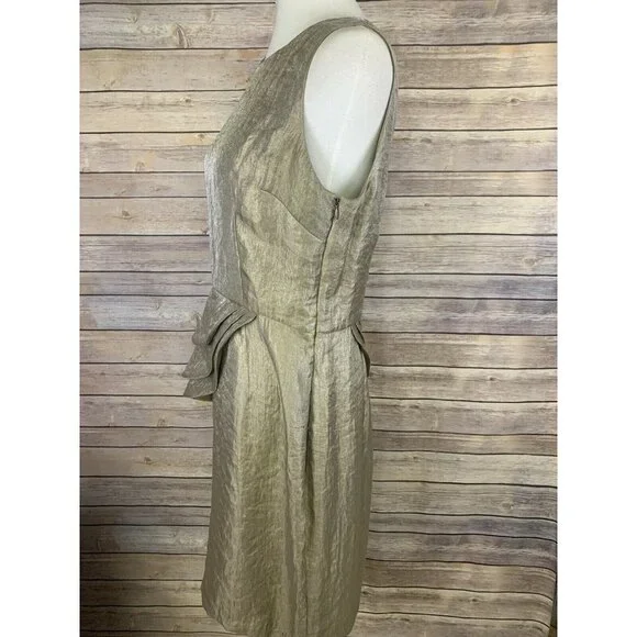 London Times Womens 12 Metallic Dress Sleeveless - Picture 4 of 12